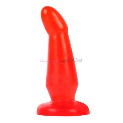 Анальный стимулятор anal stimulator с загнутой головкой красного цвета
