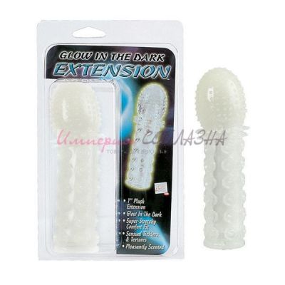 Светящаяся в темноте двусторонняя насадка на пенис glow in the dark